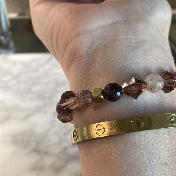 Strawberry Quartz & crystal bracelet - Picture 5 of 5